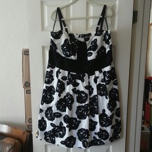 Torrid Black & White Spagetti Strap Dress: size 20